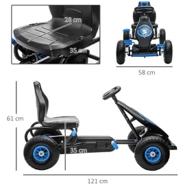 Homcom Gokart, Kinderfahrzeug mit verstellbarem Sitz,