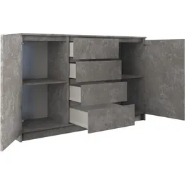 roe furniture Kommode mit 4 Schubladen 120 cm Grau
