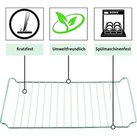 ICQN Backblech & Gitter 460 × 370 × 30 mm, Kompatibel mit Beko, Bosch, Grundig & Samsung, Emailliertes Backblech & Verchromtes Gitter
