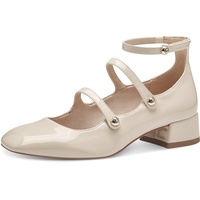 TAMARIS Damen Pumps mit Riemchen Vegan Blockabsatz; IVORY/beige; 40