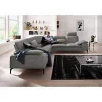 W.Schillig Ecksofa »valentinoo«, (Set), mit Sitztiefenverstellung, Breite 318 cm grau