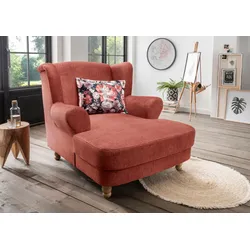 Loveseat HOME AFFAIRE "Tassilo", orange (koralle), B:121cm H:107cm T:147cm, 100% Polyester, Sessel