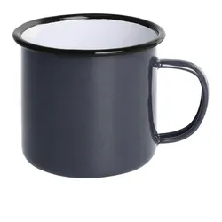 Gastronoble Olympia emaillierte Tassen - grau/schwarz - 35cl - 12 Tassen