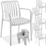 Tectake Gartenstuhl Alcudia 54,5 x 58 x 80,5 cm creme 6 St.
