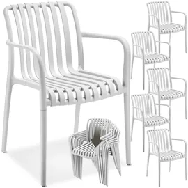 Tectake Gartenstuhl Alcudia 54,5 x 58 x 80,5 cm creme 6 St.