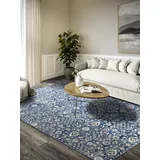 Villeroy & Boch Ernest blau (blau,creme), B:120cm H:11mm L:170cm, Polypropylen, Teppiche, Teppich, Läufer, Orientalisch in einem Vintage-Look, Wohnzimmer, Kurzflor