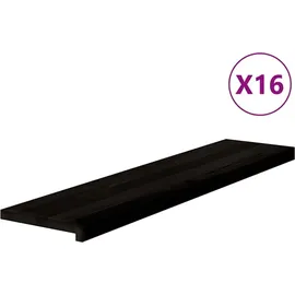 vidaXL Treppenstufen 16 Stk. Dunkelbraun 110x30x2 cm Massivholz Eiche - Braun