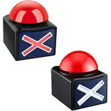 Billowvolve LED Buzzer mit Sound & Licht Game Show Buttons Antwort-Summer Eltern Spiel Knopf Spiel-Summer Batteriebetrieben Quizbuzzer Kunststof