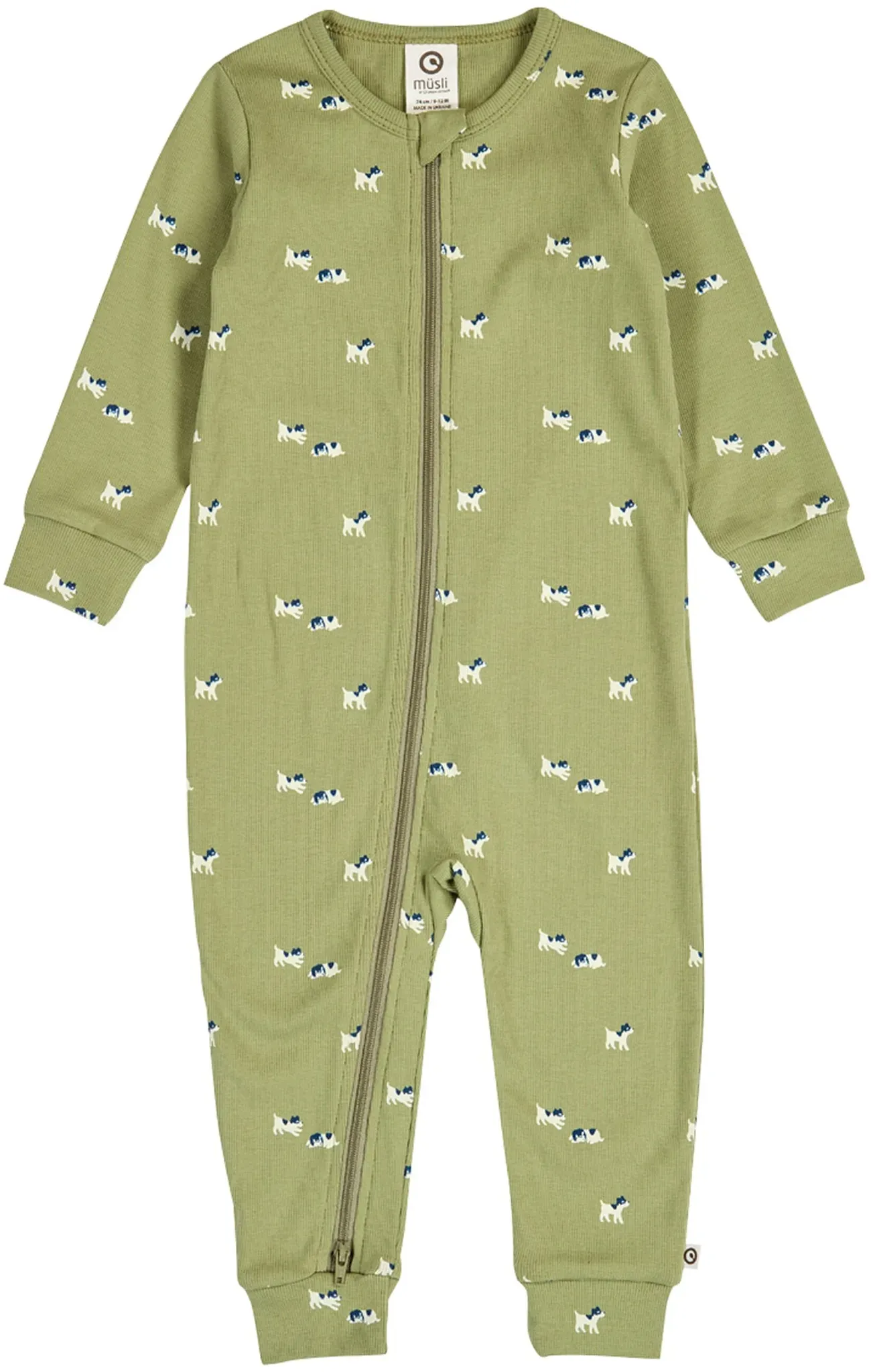 Müsli Overall Hunde Rippqualität, gruen | mehrfarbig, 80