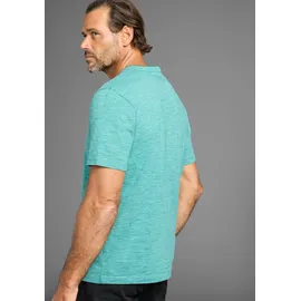 MAN'S WORLD Henleyshirt mit Stehkragen-Optik und funktionaler Knopfleiste Gr. 3XL (64/66), grün melange, , 58482115-XXXL