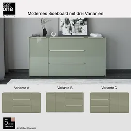 Set One by Musterring Reno 182 x 94 x 42 cm Olivgrün matt lack / Olivgrün glanz