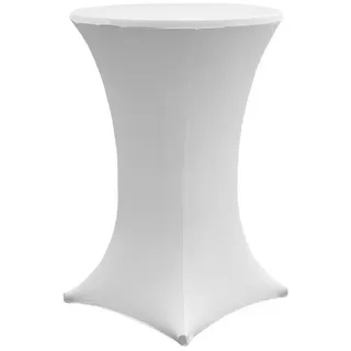 Baumarktplus Stehtischhusse Stretch 70 cm weiß Tischdecke Husse Bistrotisch Partytisch