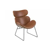 VCM ebuy24 Sessel aus vintage cognac farbenen pu Kunstleder mit schwarzen Gestell.