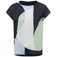 Opus T-Shirt mit geripptem Rundhalsausschnitt Modell Saloma Marine, 40