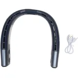 Wiederaufladbarer, Tragbarer Nackenventilator Mit Usb-anschluss, Leistungsstarker Belüftung, Freihändig Und Ohne Rotorblätter, Ideal Für Reisen Und Outdoor-aktivitäten (blau).