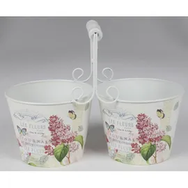 Buri Doppel Übertopf 26,5 x 26,5 x 20 cm Mehrfarbig