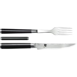 KAI Shun Classic Sets Besteck-Set Gabel + Steakmesser + Messerbänkchen
