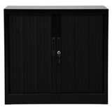 PROREGAL® Rollladenschrank Rollladenschrank Weasel, 2 Ordernhöhen, HxBxT 75x80x46cm, Schwarz schwarz