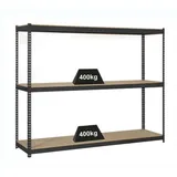 Proregal Schwerlastregal Wood Beast Three HxBxT 200 x 240 x 45 cm 3 Ebenen Fachlast 400 kg Anthrazit