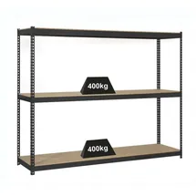 Proregal Schwerlastregal Wood Beast Three HxBxT 200 x 240 x 45 cm 3 Ebenen Fachlast 400 kg Anthrazit
