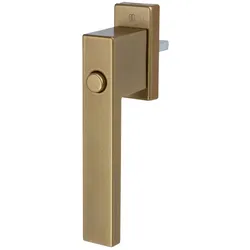 MS Beschläge Aluminium Fenstergriff mit Druckknopf Kinderschutz Rasterolive Griff Gold