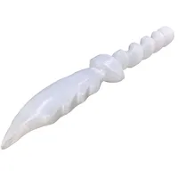 Steinfixx Steinfixx® Handgeschnitztes Selenit Ritualmesser mit Griff in Spiralform