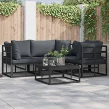 vidaXL Garten-Lounge-Set 5-tlg. schwarz