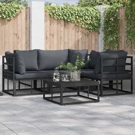 vidaXL Garten-Lounge-Set 5-tlg. schwarz
