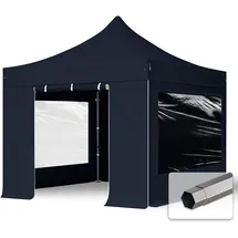 TOOLPORT Faltpavillon 3 x 3 m schwarz inkl. Seitenteile 582588