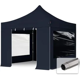TOOLPORT Faltpavillon 3 x 3 m schwarz inkl. Seitenteile 582588
