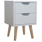 Hti-Living Nachttisch 2 Schubladen Thekla Weiß