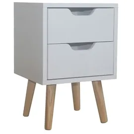 Hti-Living Nachttisch 2 Schubladen Thekla Weiß