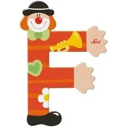 SEVI 81742 Holzbuchstabe F Clown 10 cm, sortiert