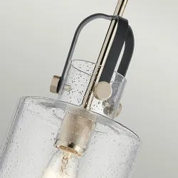 Licht-Erlebnisse Hängeleuchte DEIRA Nickel poliert, Transparent, Stahl, Regenglas, 1x E27 bis 60W LE121234