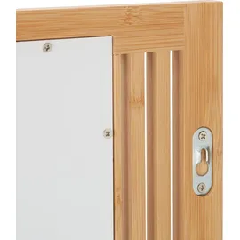 Relaxdays Bambus Badspiegel mit Ablage Weiß,Hellbraun