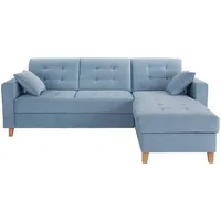 Livetastic Ecksofa, Hellblau, Textil, 3-Sitzer, Füllung: Schaumstoff, seitenverkehrt montierbar, L-Form, 231x160 cm, Made in EU, Armlehnen seitenverkehrt montierbar, Wohnzimmer, Sofas & Couches, Wohnlandschaften, Ecksofas