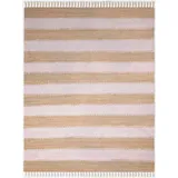Myflair Teppich »Karim«, rechteckig, Handweb Teppich, gestreift, 90% Baumwolle, handgewebt, mit Fransen, beige