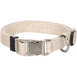 Karlie Flamingo Halsband für Hund Lago beige S 30-45cm 15mm - Stufenlos verstellbar - Verchromte Klickschnalle und Ring für Leine