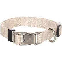 Karlie Flamingo Halsband für Hund Lago beige S 30-45cm 15mm - Stufenlos verstellbar - Verchromte Klickschnalle und Ring für Leine
