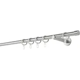 MYDECO 20mm,1-läufig,Rohr,Wandträger 12cm,Endstück cap Farbe: Edelstahl-Optik, Größe: 120cm