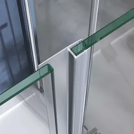 doporro Eck-Duschkabine Eckdusche 75x80x190cm Duschabtrennung ESG-Sicherheitsglas Klarglas inkl. beidseitiger Easy-Clean-Beschichtung Ravenna26 - Transparent