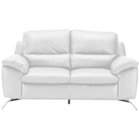 Livetastic 2-Sitzer-Sofa, Weiß, Leder, Kombination Echtleder/Lederlook, Semi-Anilinleder, 174x97x95 cm, Made in EU, Rücken echt, Wohnzimmer, Sofas & Couches, Sofas, 2-Sitzer Sofas