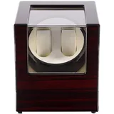 Uhrenbeweger für 2 Automatikuhren Uhrendreher Watch Winder Uhrenbox Holz Vitrine (Weinrot)