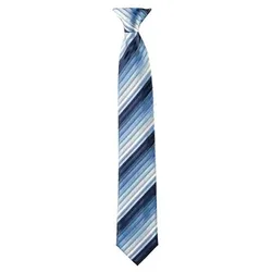 Krawatte mit Clip Fb. Blautöne gestreift  : Blautöne gestreift : 100% Polyester (gestreift)