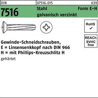Industrial Quality Supplies DIN 7516 Form E LinsenSenkkopf-Gewindeschneidschraube VG
