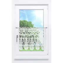 PLAUENER SPITZE Scheibengardine Leuchtturmliebe (Bx H) 96cm * 55cm weiß/Rohweiß