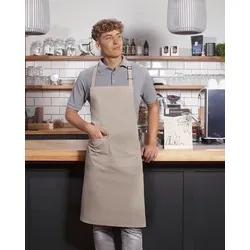 KARLOWSKY Latzschürze Basic mit Tasche und Schnalle - sand - onesize