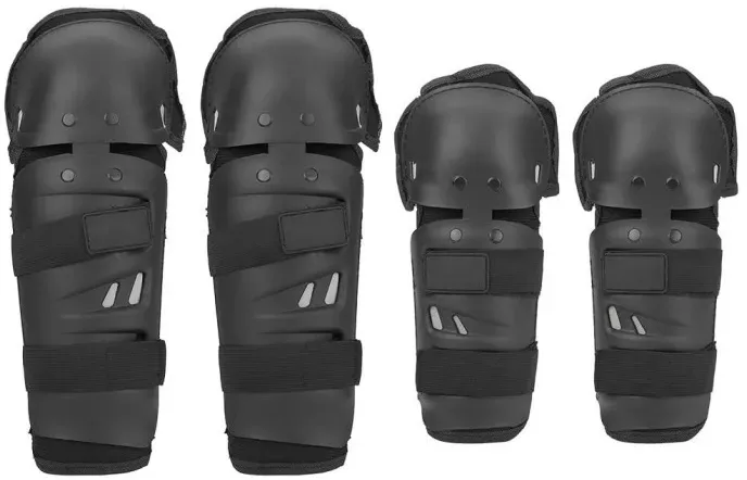 4‐teiliges Set mit Knie‐ und Ellbogenschützern für Motorrad, schwarz