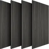 Tectake Wandpaneel Akustik Sonic Schwarz 4 St. 50 x 110 cm