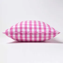 Homescapes Kissenbezug Karierter 60 x 60 cm Pink